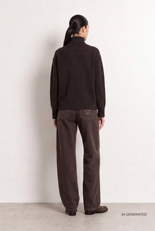 LR-PERLE 3 Pullover Mörkbrun