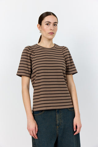 LR-NEDDIE 1 T-shirt Mörkbrun