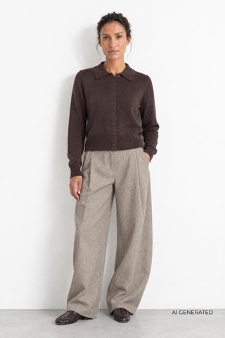 LR-ELOISE 23 Cardigan Mörkbrun