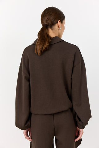 LR-EZRA 9 Sweatshirt Mörkbrun