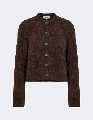 LR-NOREEN 15 Cardigan Mörkbrun