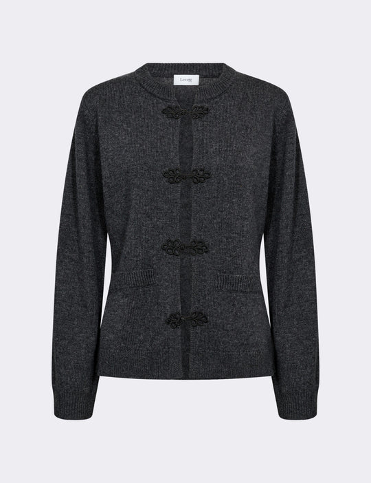 LR-OSSY 2 Cardigan Mörkgrå