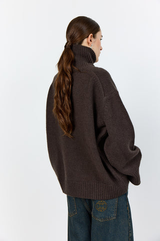 LR-PERLE 3 Pullover Mörkbrun