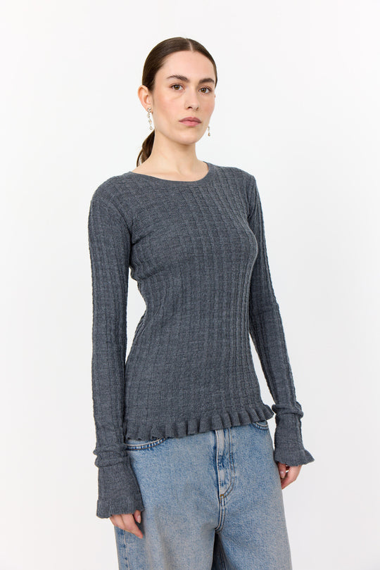 LR-ISMAILA 13 Pullover Mörkgrå