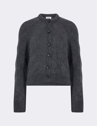 LR-NOREEN 15 Cardigan Mörkgrå