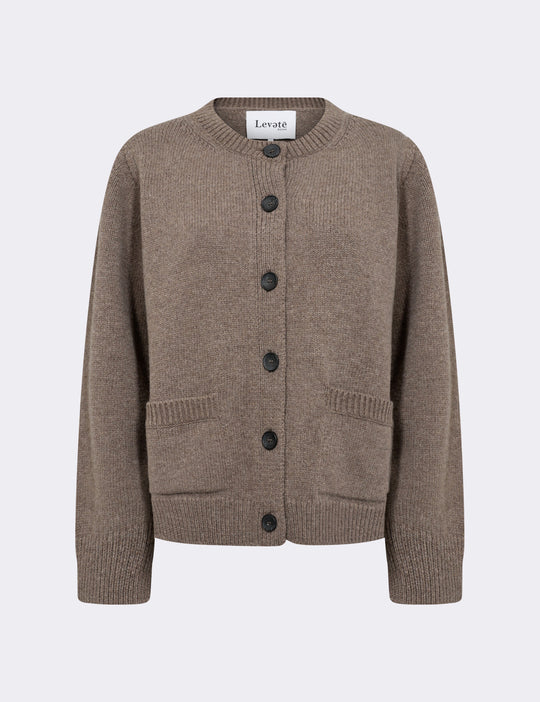 LR-PERLE 9 Cardigan Ljusbrun