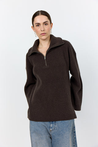 LR-PERLE 10 Pullover Mörkbrun
