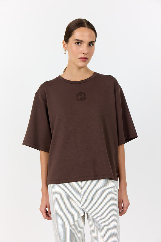 LR-EZRA 11 T-shirt Mörkbrun