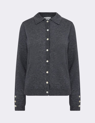 LR-ISMAILA 6 Cardigan Mörkgrå