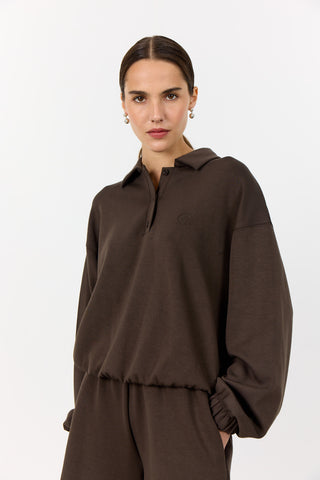 LR-EZRA 9 Sweatshirt Mörkbrun