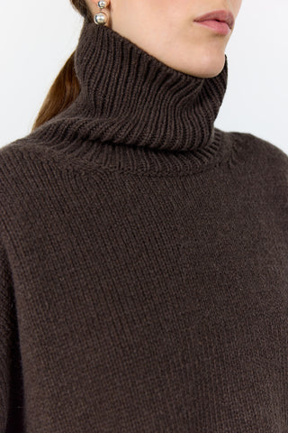 LR-PERLE 3 Pullover Mörkbrun