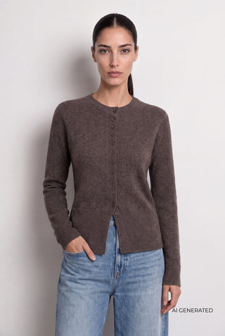 LR-ELOISE 21 Cardigan Mörkbrun