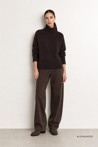 LR-PERLE 3 Pullover Mörkbrun