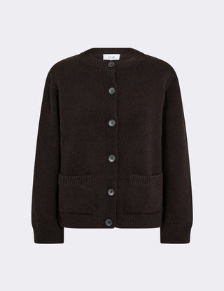 LR-PERLE 9 Cardigan Mörkbrun