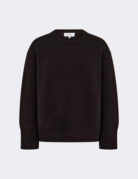LR-PERLE 1 Pullover Mörkbrun