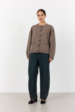 LR-PERLE 9 Cardigan Ljusbrun