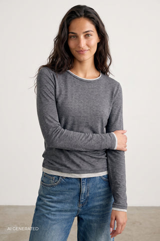 LR-JOSEPHINE 5 T-shirt Mörkgrå