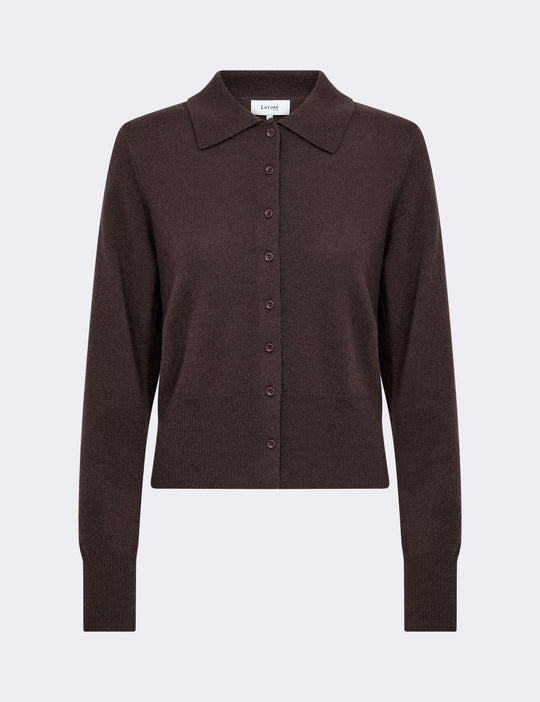LR-ELOISE 23 Cardigan Mörkbrun