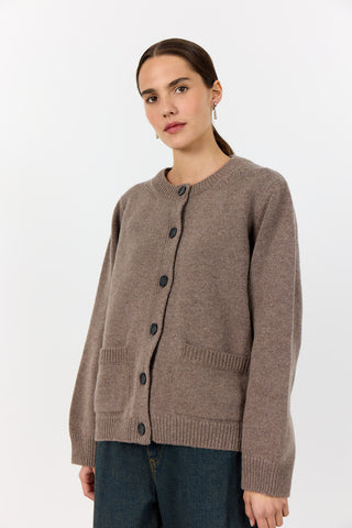 LR-PERLE 9 Cardigan Ljusbrun