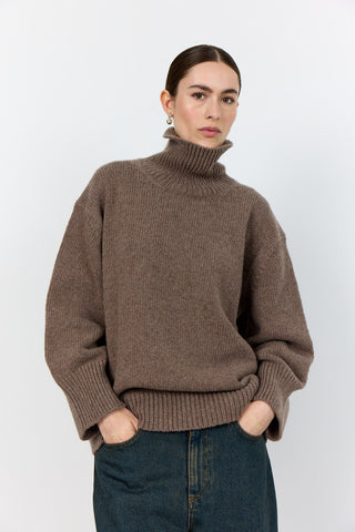 LR-PERLE 3 Pullover Ljusbrun