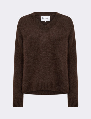 LR-NOREEN 3 Pullover Mörkbrun