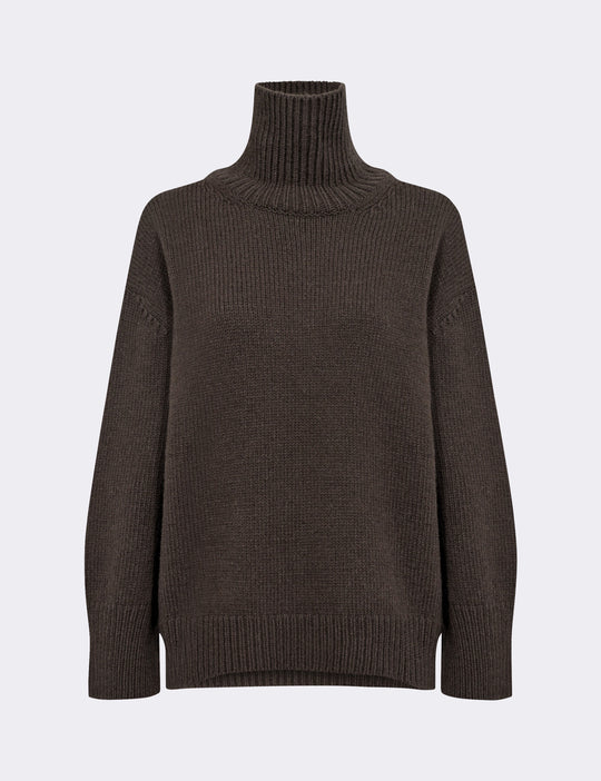 LR-PERLE 3 Pullover Mörkbrun